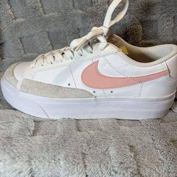 Nike Blazer Platform Low Sneaker Athletic White Pink Glaze Womens Size 7.5 - Picture 4 of 14
